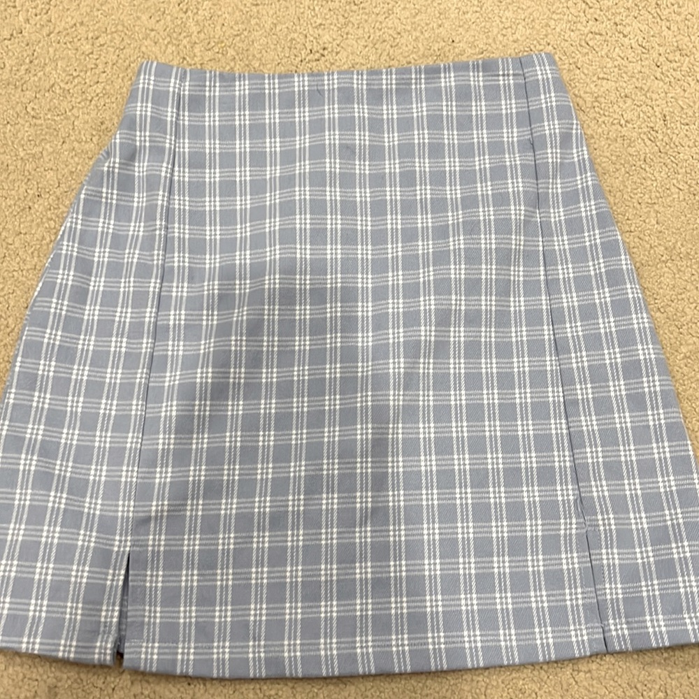 Brandy Melville Blue Plaid Skirt